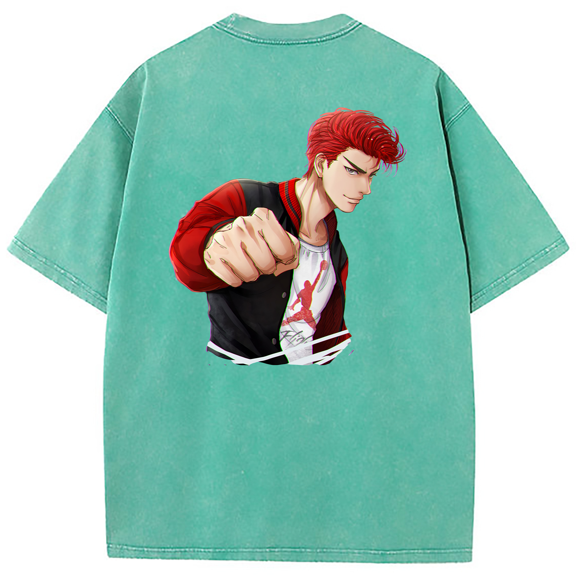 （画像用） SLAM DUNK／スラムダンク 綿100% ヴィンテージ風 半袖Tシャツ（背面プリント）